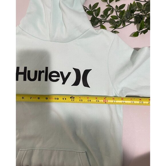 Hurley Youth Large Mint Green Hoodie Sweatshirt With Front Pocket & Logo Design - Picture 11 of 13